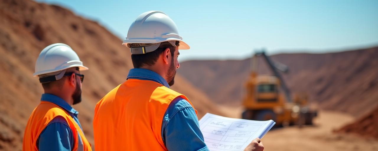 Operazioni in sito minerario con tecnici esperti